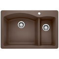 BLANCO 440197 Diamond Diamond SILGRANIT 33" 70/30 Double Bowl Dual Mount Kitchen Sink - Cafe in Cafe