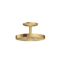 AXOR 48483251 ONE Showerhead 280 2-Jet with Ceiling Mount Trim, 2.5 GPM - Brushed Gold Optic