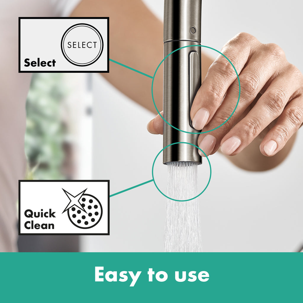 HANSGROHE 72800831 Talis N HighArc Kitchen Faucet, O-Style 2-Spray Pull-Down, 1.75 GPM - Polished Nickel