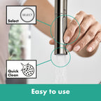 HANSGROHE 72800831 Talis N HighArc Kitchen Faucet, O-Style 2-Spray Pull-Down, 1.75 GPM - Polished Nickel