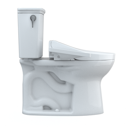 TOTO MW7863074CEFG.10#01 Drake Transitional Washlet+ Two-Piece Elongated 1.28 Gpf Universal Height Tornado Flush Toilet With C2 Bidet Seat - Cotton White