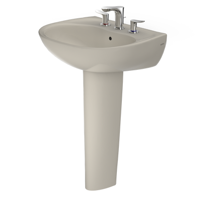 TOTO LPT241.8G#03 Supreme Oval Basin Pedestal Bathroom Sink With Cefiontect For 8 Inch Center Faucets - Bone