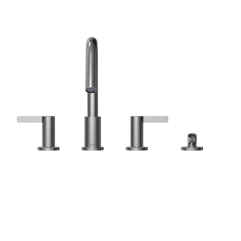 TOTO TBG11202UA#CP Gf Two Lever Handle Deck-Mount Roman Tub Filler Trim With Handshower - Polished Chrome
