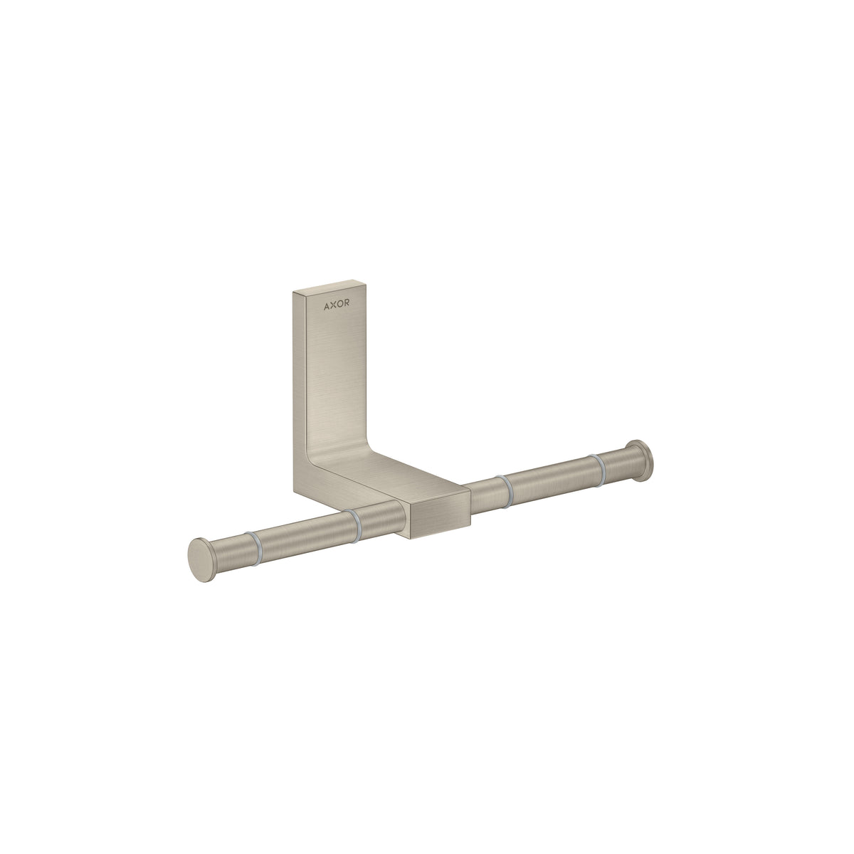 AXOR 42657820 Universal Rectangular Toilet Paper Holder Double - Brushed Nickel