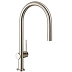 HANSGROHE 72800831 Talis N HighArc Kitchen Faucet, O-Style 2-Spray Pull-Down, 1.75 GPM - Polished Nickel