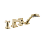 HANSGROHE 31449141 Metropol Classic 4-Hole Roman Tub Set Trim with Cross Handles and 1.8 GPM Handshower - Brushed Bronze