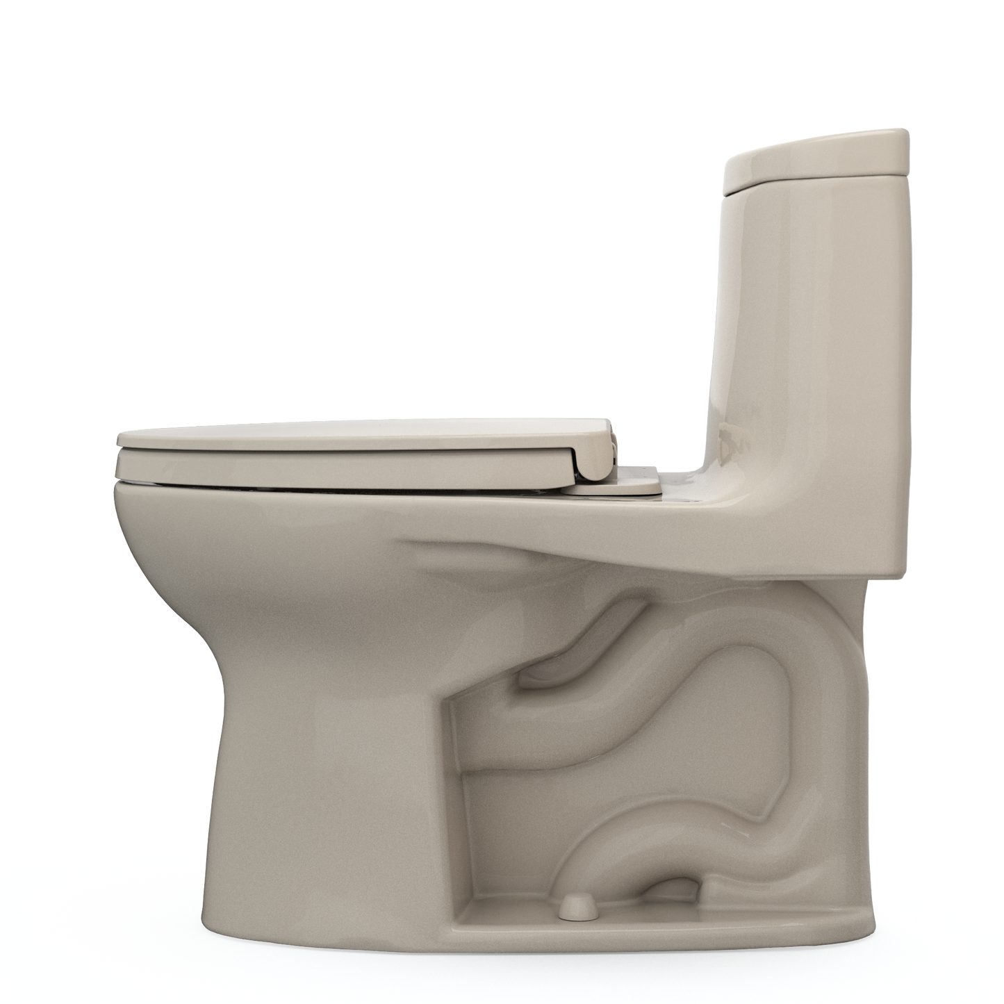 TOTO MS604124CEFG#03 UltraMax II One-Piece Elongated 1.28 GPF Universal Height Toilet with CEFIONTECT and SS124 SoftClose Seat , Bone