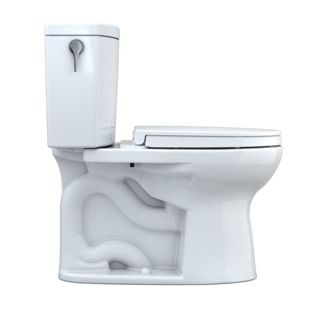 TOTO MS454124CUFG#01 Drake Ii 1G Two-Piece Elongated 1.0 Gpf Universal Height Toilet With Cefiontect And Ss124 Softclose Seat - Cotton White