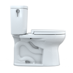 TOTO MS454124CUFG#01 Drake Ii 1G Two-Piece Elongated 1.0 Gpf Universal Height Toilet With Cefiontect And Ss124 Softclose Seat - Cotton White