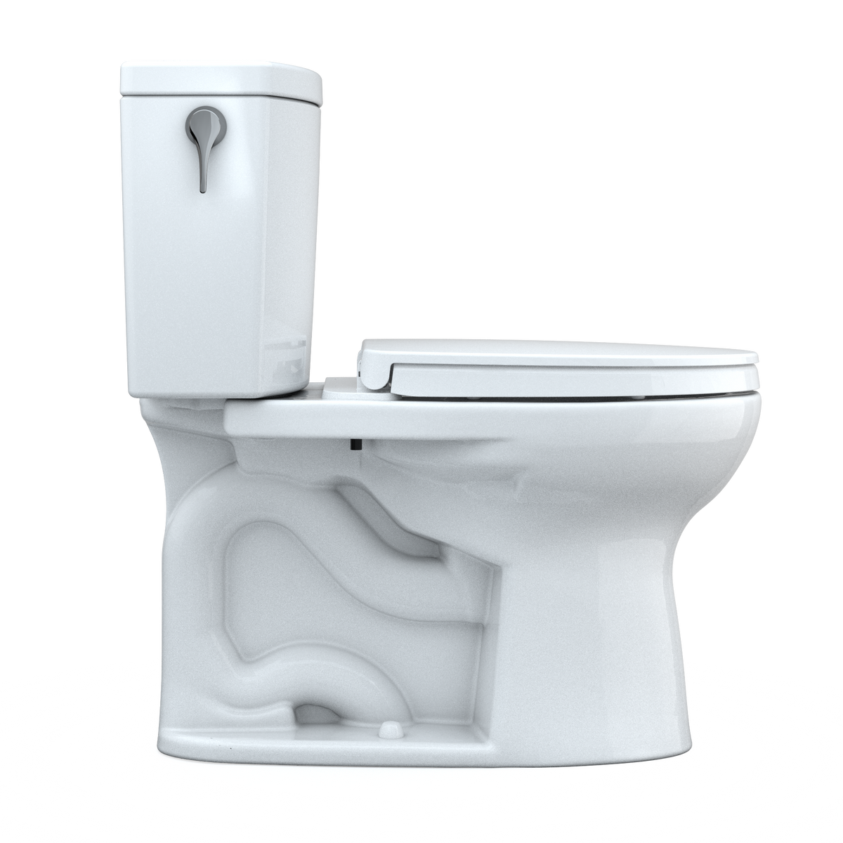 TOTO MS454124CUFG#01 Drake Ii 1G Two-Piece Elongated 1.0 Gpf Universal Height Toilet With Cefiontect And Ss124 Softclose Seat - Cotton White