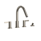TOTO TBG11202UA#PN Gf Two Lever Handle Deck-Mount Roman Tub Filler Trim With Handshower - Polished Nickel