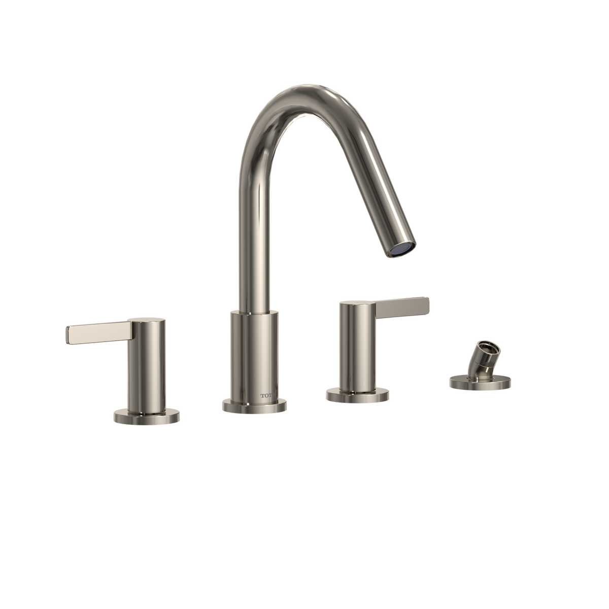 TOTO TBG11202UA#PN Gf Two Lever Handle Deck-Mount Roman Tub Filler Trim With Handshower - Polished Nickel