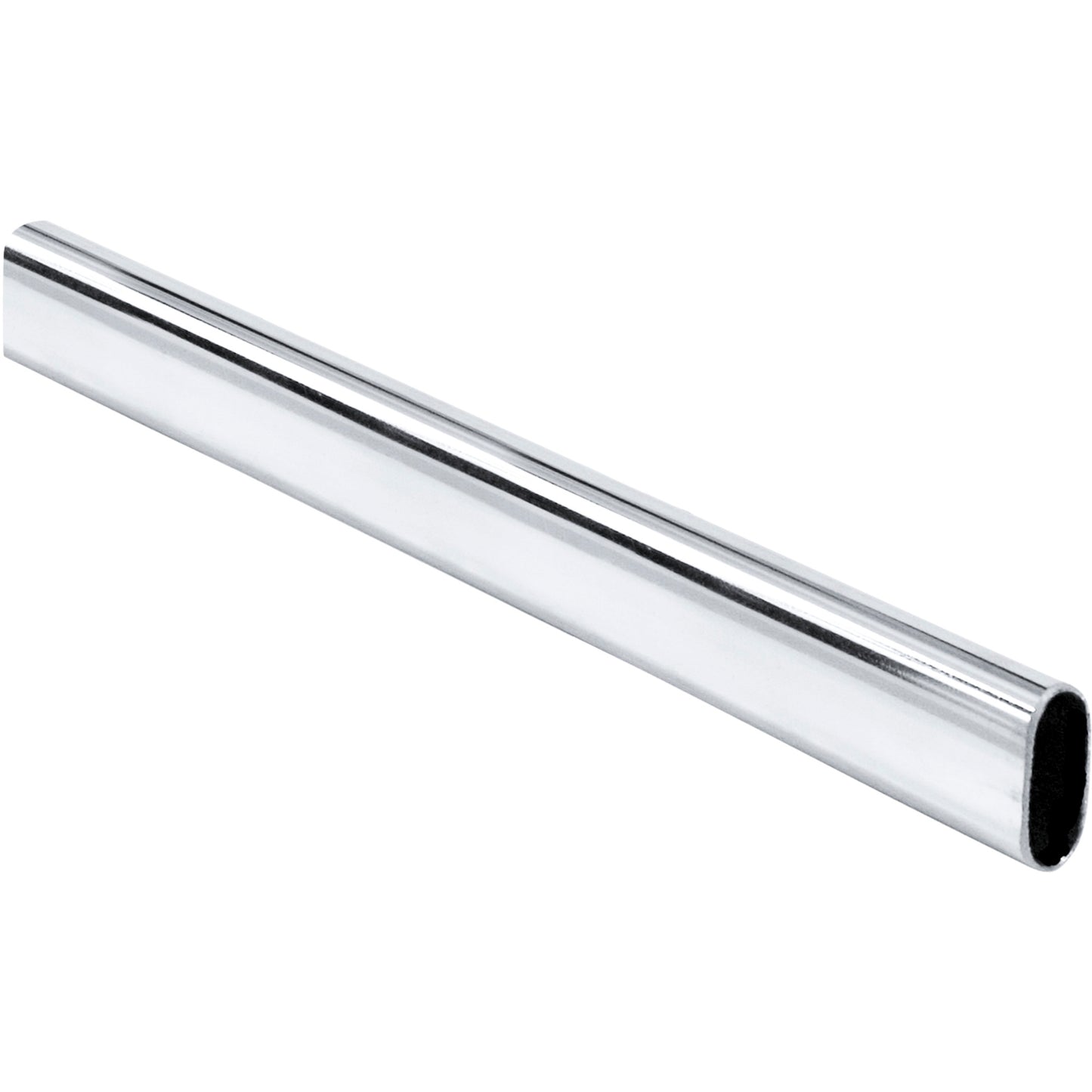 HARDWARE RESOURCES 15302CH-40 40 Chrome 19/32"x1-3/16"x8' Oval Steel Closet Rods - Chrome