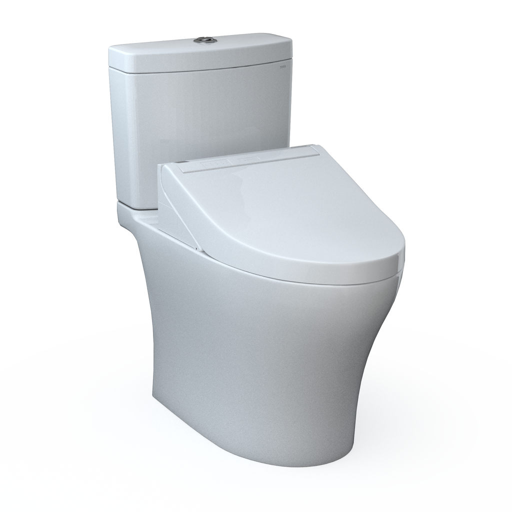 TOTO MW4463084CEMFGN#01 Washlet+ Aquia Iv Two-Piece Elongated Universal Height Dual Flush 1.28 And 0.9 Gpf Toilet And Washlet C5 Bidet Seat - Cotton White