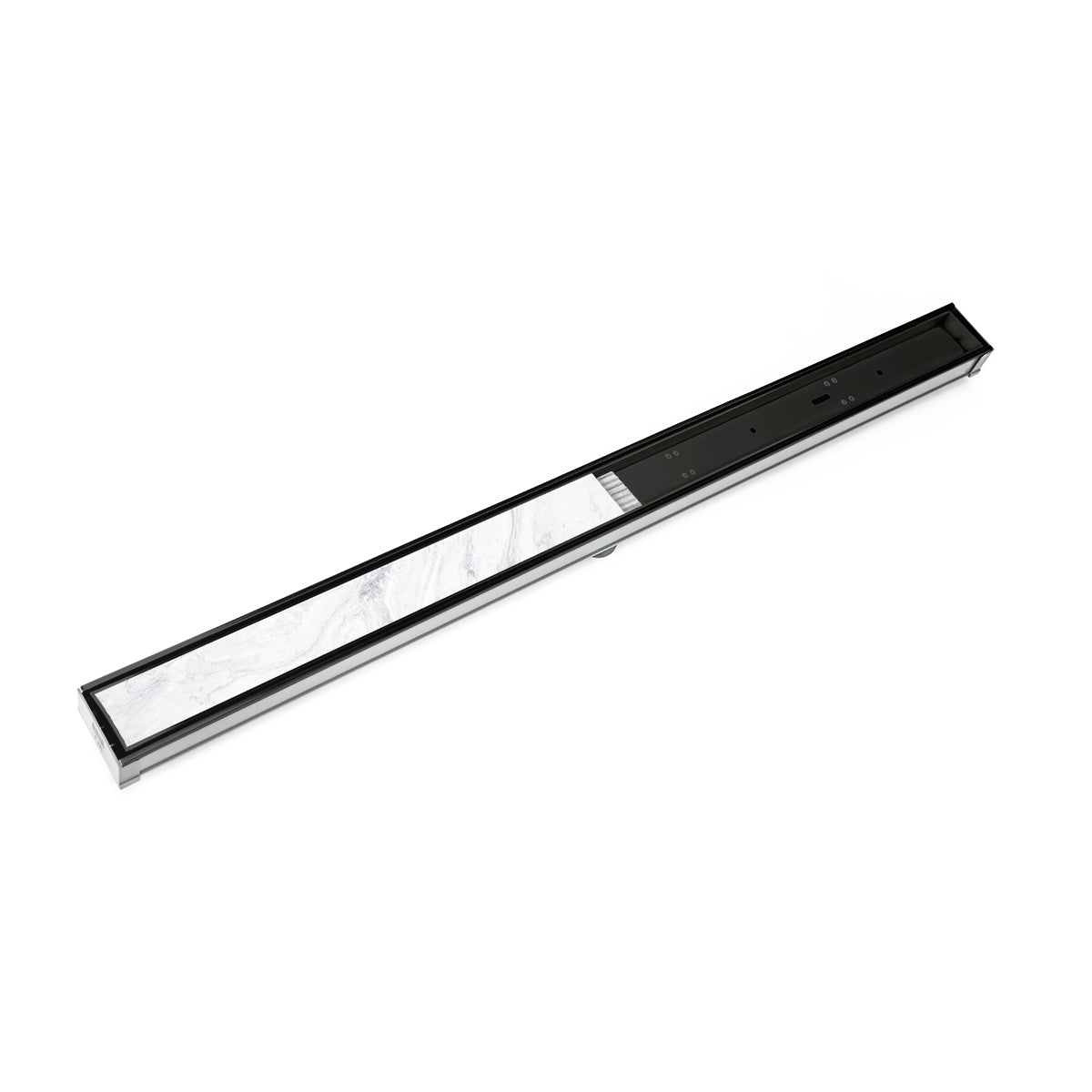 INFINITY DRAIN STIF 6548 BK S-TIF 65 48" S-PVC Series Complete Kit with Tile Insert Frame in Matte Black
