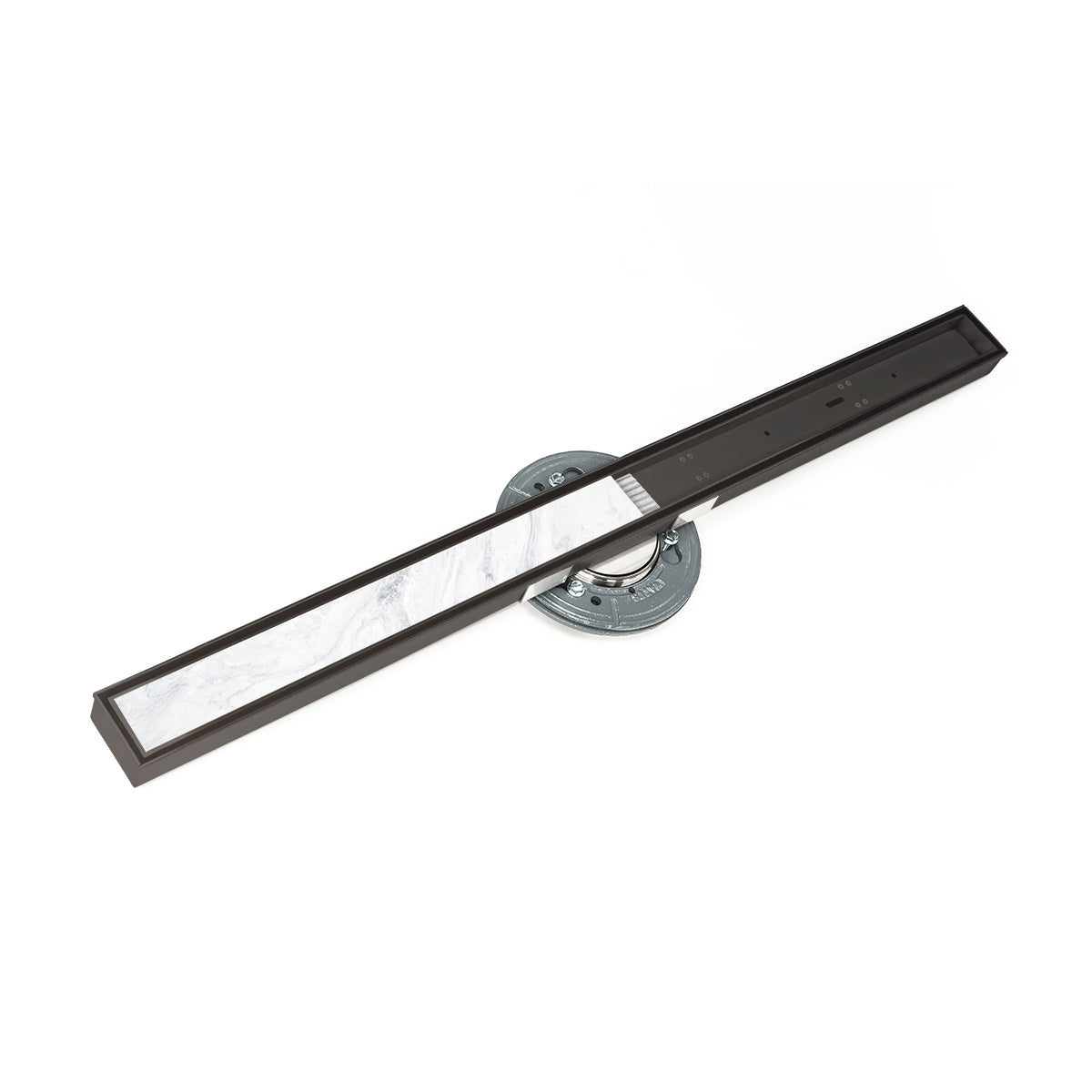 INFINITY DRAIN STIF AS 9980-I ORB S-TIFAS 99 80" S-Stainless Steel Series High Flow Complete Kit with Tile Insert Frame in Oil Rubbed Bronze with Cast Iron Drain Body, 3" No Hub Outlet