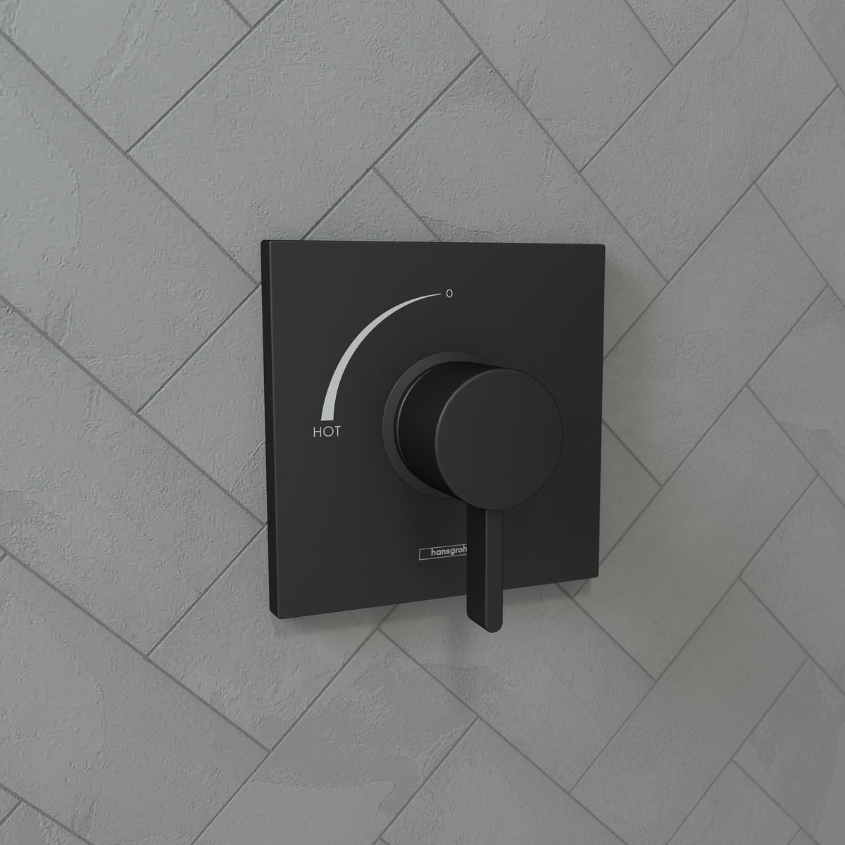 HANSGROHE 15724671 Ecostat Square Pressure Balance Trim - Matte Black