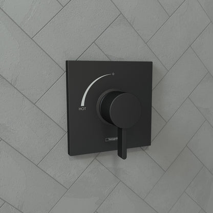 HANSGROHE 15724671 Ecostat Square Pressure Balance Trim - Matte Black