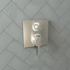 HANSGROHE 15714821 Ecostat Square Thermostatic Trim with Volume Control and Diverter - Brushed Nickel