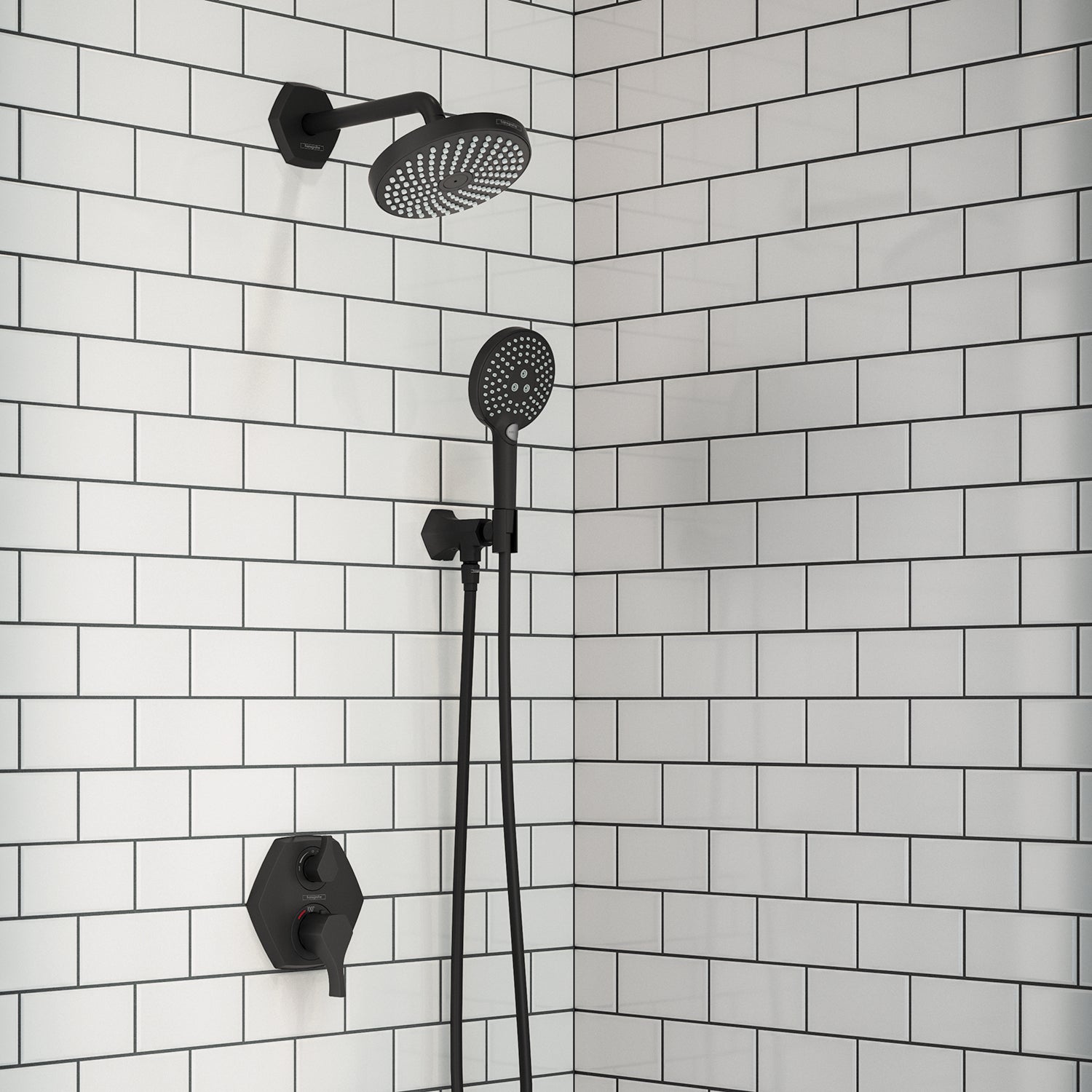 HANSGROHE 04831670 Locarno Handshower Holder with Outlet - Matte Black