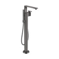 AXOR 46441331 Edge Freestanding Tub Filler Trim with 1.75 GPM Handshower - Diamond Cut - Polished Black Chrome