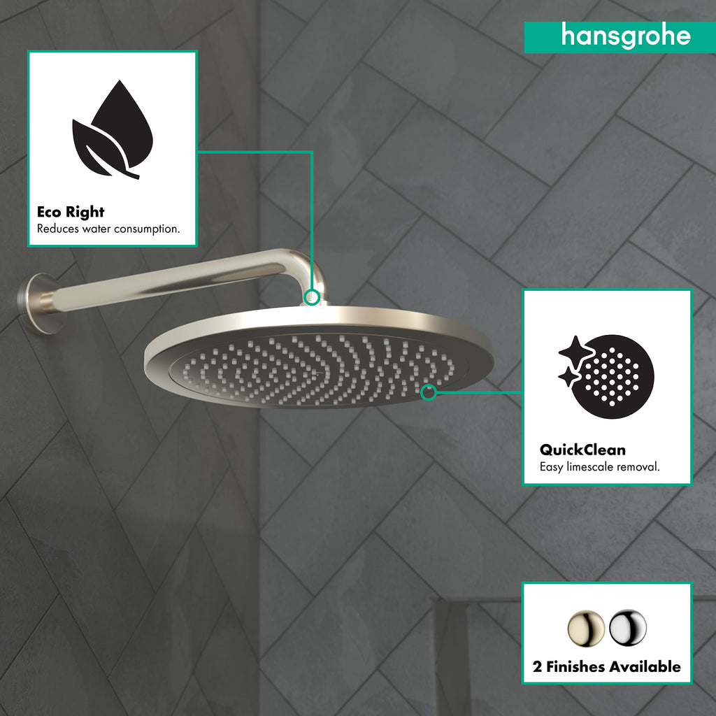 HANSGROHE 26221821 Croma Showerhead 280 1-Jet, 2.0 GPM - Brushed Nickel