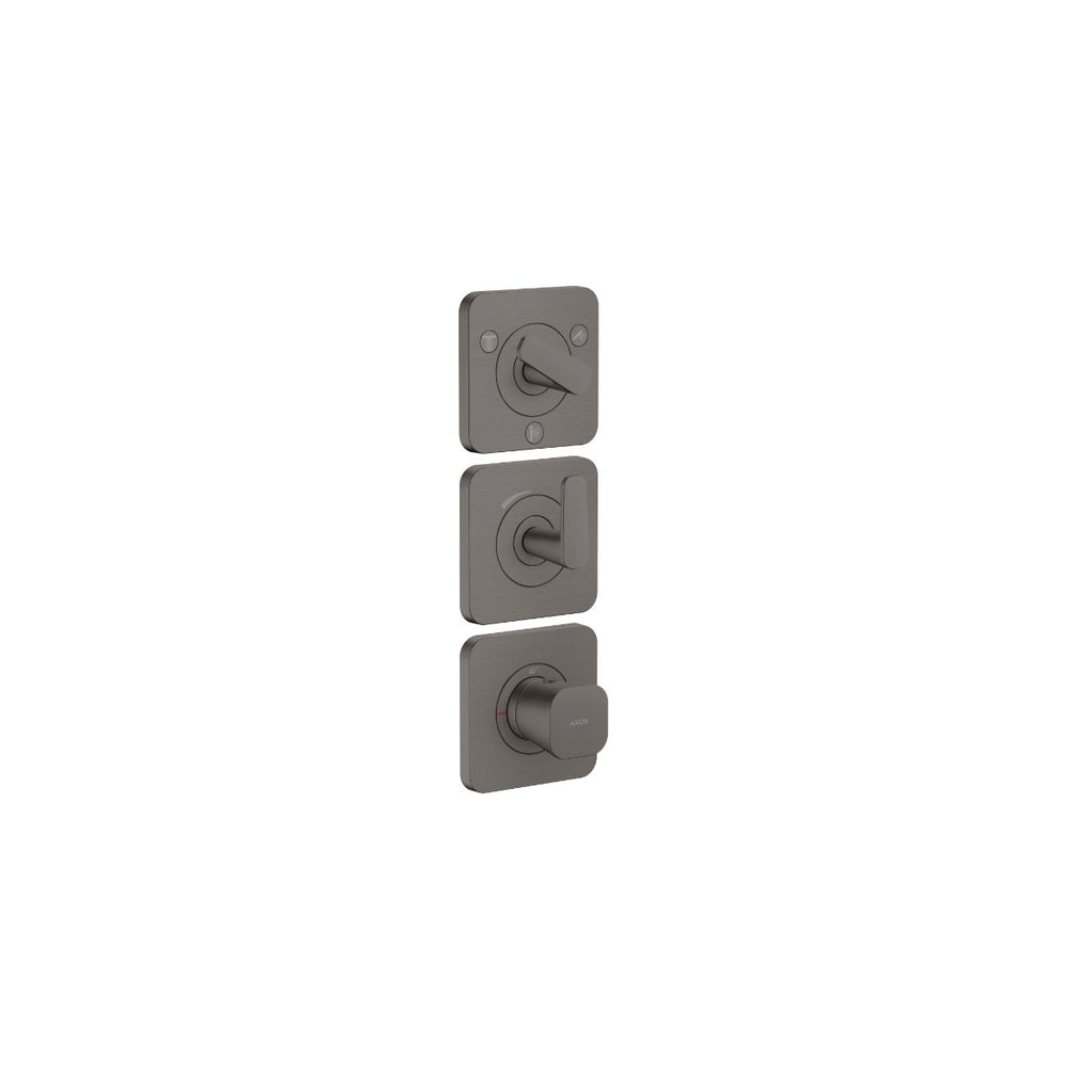AXOR 49710341 Citterio C Thermostatic Module Trim 15" x 5" for 3 Functions - Brushed Black Chrome