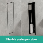 HANSGROHE 56060670 XtraStoris Rock Recessed Toilet Brush Holder with Shelf & Tileable Door - Matte Black