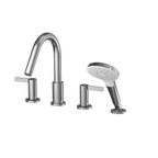 TOTO TBG11202UA#CP Gf Two Lever Handle Deck-Mount Roman Tub Filler Trim With Handshower - Polished Chrome