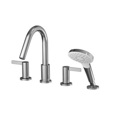 TOTO TBG11202UA#CP Gf Two Lever Handle Deck-Mount Roman Tub Filler Trim With Handshower - Polished Chrome