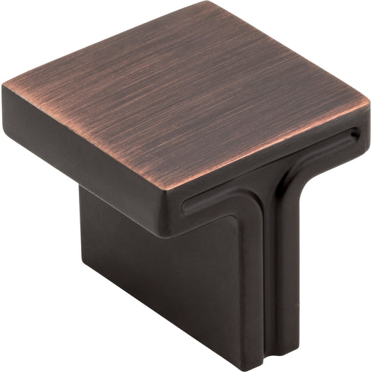 JEFFREY ALEXANDER 867L-DBAC Anwick 1-1/8" Length Square Knob - Brushed Oil Rubbed Bronze