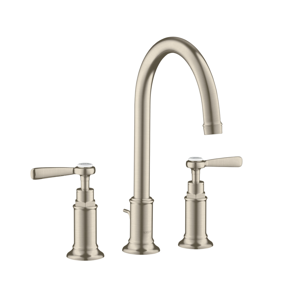 AXOR 16514821 Montreux Widespread Faucet 180 with Lever Handles and Pop-Up Drain, 1.2 GPM - Brushed Nickel