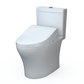 TOTO MW4463084CEMFGN#01 WASHLET+ Aquia IV Two-Piece Elongated Universal Height Dual Flush 1.28 and 0.9 GPF Toilet and WASHLET C5 Bidet Seat , Cotton White