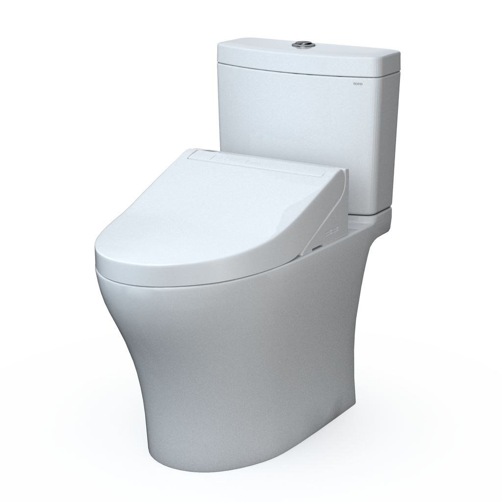 TOTO MW4463084CEMFGN#01 Washlet+ Aquia Iv Two-Piece Elongated Universal Height Dual Flush 1.28 And 0.9 Gpf Toilet And Washlet C5 Bidet Seat - Cotton White