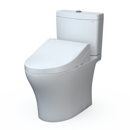 TOTO MW4463084CEMFGN#01 Washlet+ Aquia Iv Two-Piece Elongated Universal Height Dual Flush 1.28 And 0.9 Gpf Toilet And Washlet C5 Bidet Seat - Cotton White