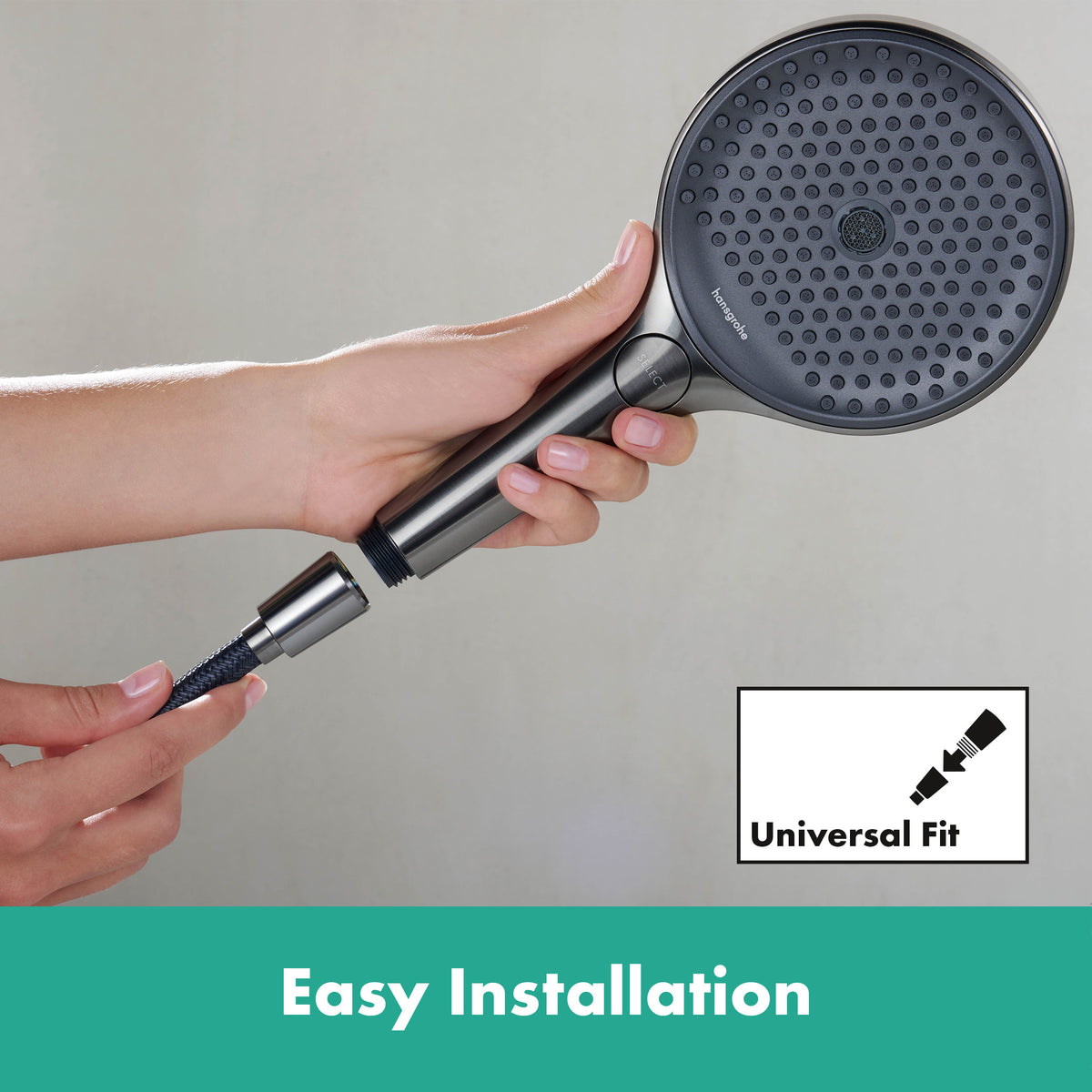HANSGROHE 28260340 DesignFlex Textile Handshower Hose, 63" - Brushed Black Chrome