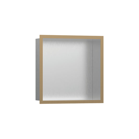 HANSGROHE 56097140 XtraStoris Individual Wall Niche Brushed Stainless Steel with Design Frame 12"x 12"x 4"  in Brushed Bronze
