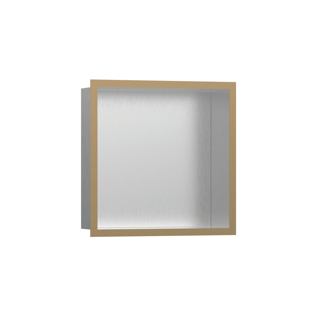 HANSGROHE 56097140 XtraStoris Individual Wall Niche Brushed Stainless Steel with Design Frame 12"x 12"x 4" - Brushed Bronze