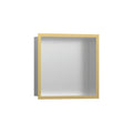HANSGROHE 56097990 XtraStoris Individual Wall Niche Brushed Stainless Steel with Design Frame 12"x 12"x 4" - Polished Gold Optic