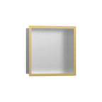 HANSGROHE 56097990 XtraStoris Individual Wall Niche Brushed Stainless Steel with Design Frame 12"x 12"x 4" - Polished Gold Optic