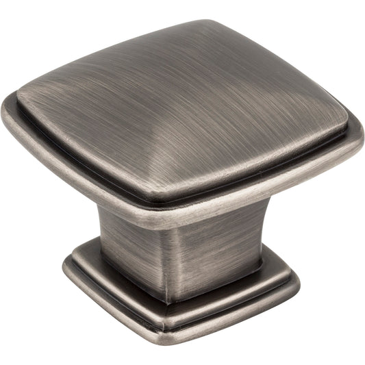 JEFFREY ALEXANDER 1091BNBDL Milan 1 1-1/4" Length Square Knob - Brushed Pewter