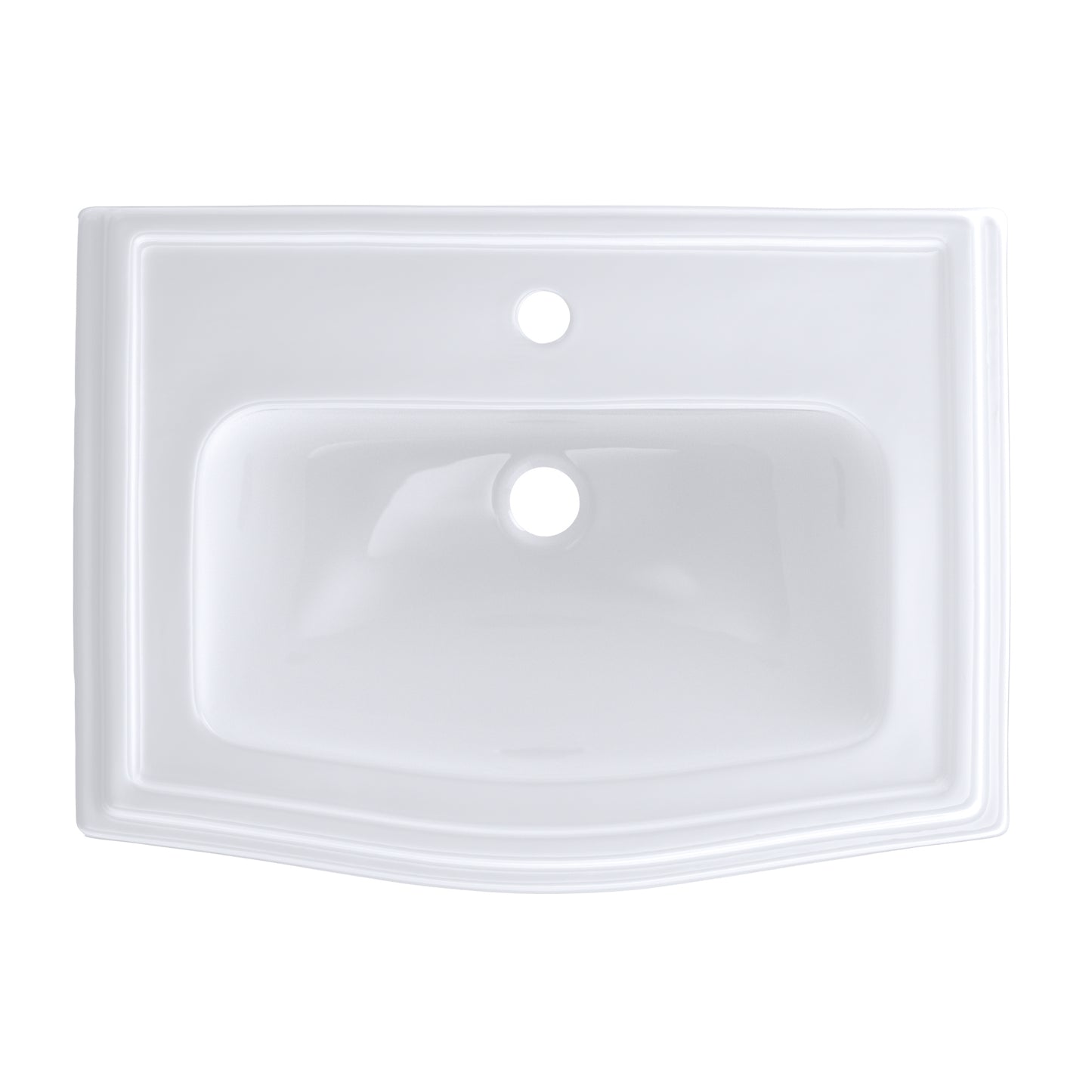 TOTO LT781#01 Clayton Rectangular Self-Rimming Drop-In Bathroom Sink for Single Hole Faucets , Cotton White