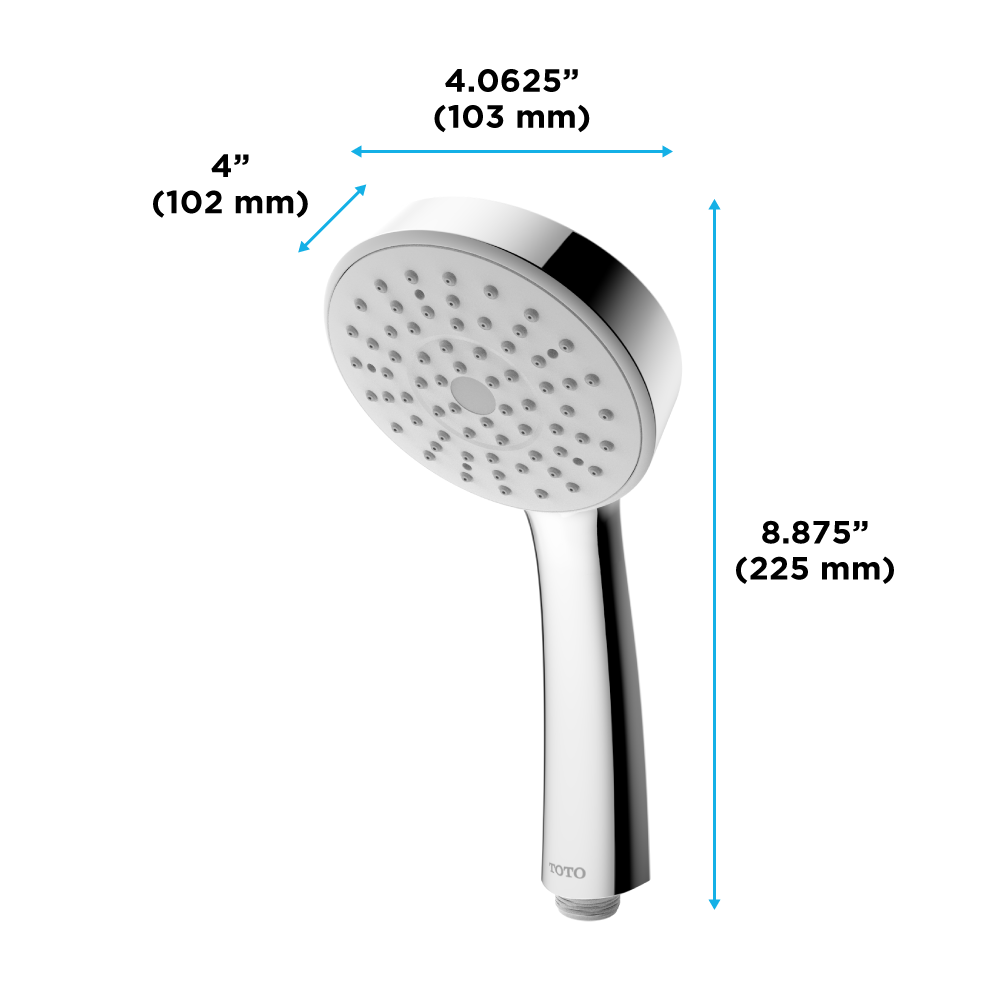 TOTO TBW01019U2#CP L Series 2.0 Gpm Single Spray 4 Inch Modern Round Handshower - Polished Chrome