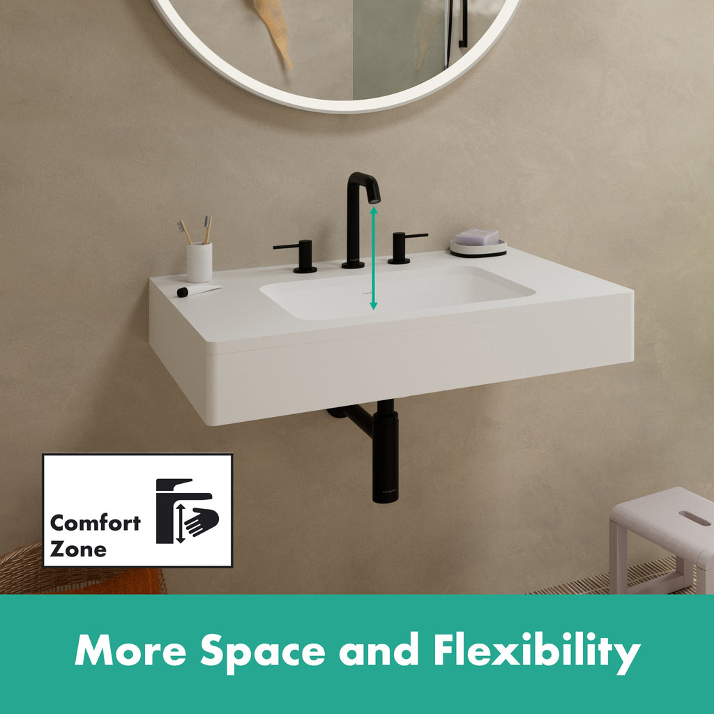 HANSGROHE 73332671 Tecturis S Widespread Faucet 150, 1.2 GPM - Matte Black