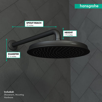 HANSGROHE 27413671  Showerarm Raindance 15" - Matte Black