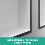 HANSGROHE 56096990 XtraStoris Individual Wall Niche Matte White with Design Frame 12"x 6"x 4" - Polished Gold Optic