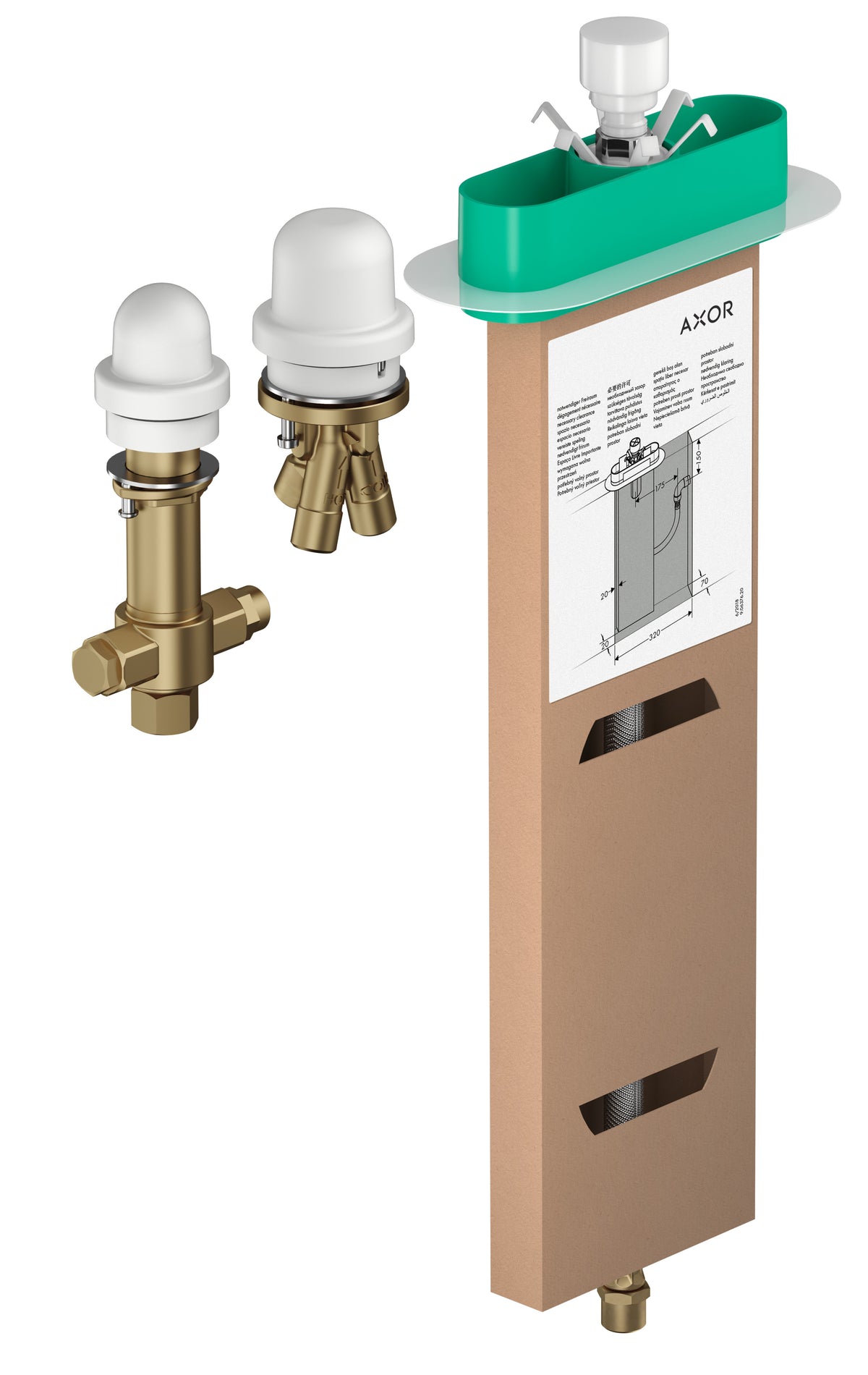 AXOR 15487181  Rough, 3-Hole Roman Tub Set with Single Handle