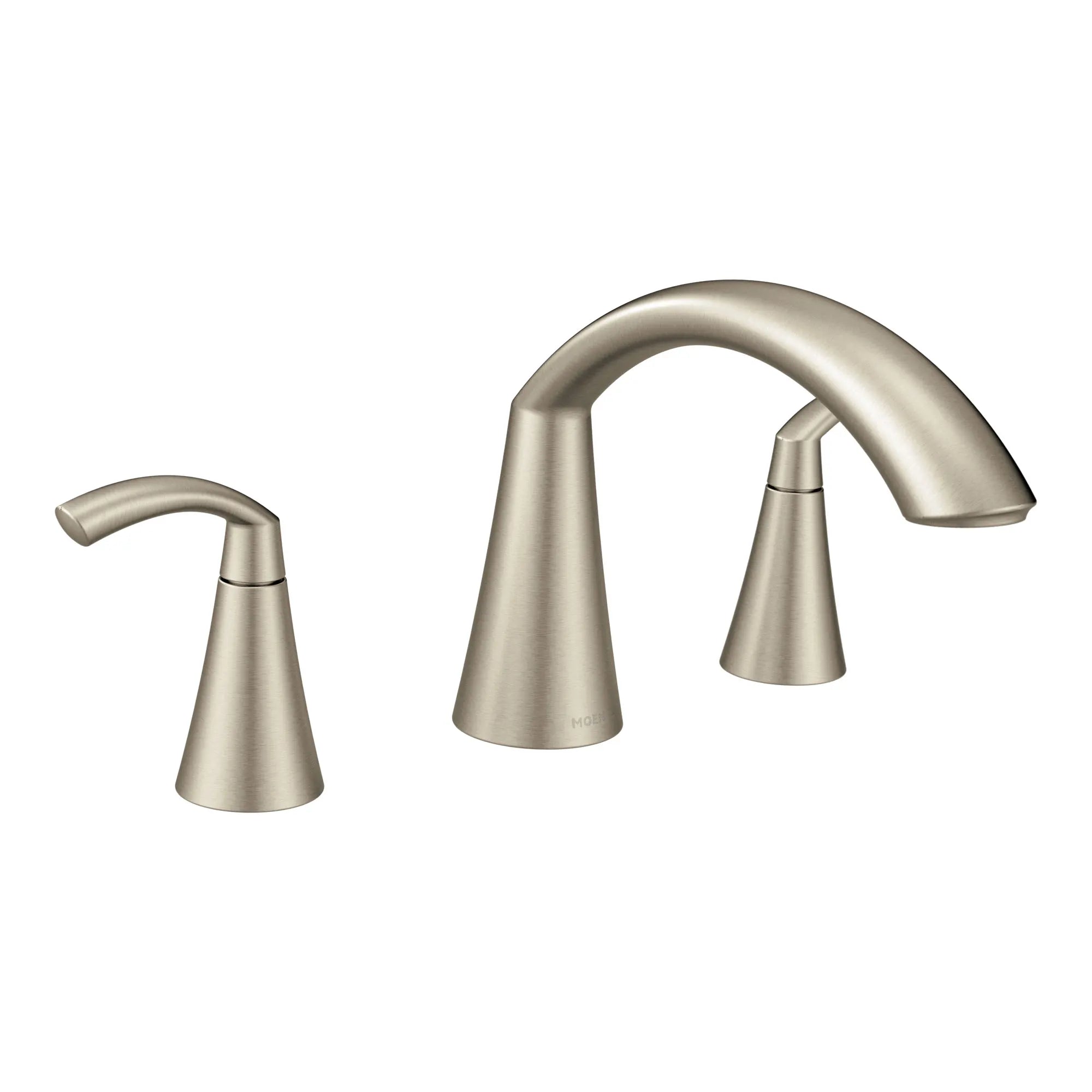 MOEN T373BN Glyde Two-Handle High Arc Roman Tub Faucet - Brushed Nickel