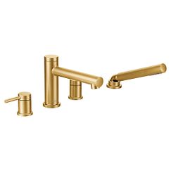 MOEN T394BG Align Two-Handle Diverter Roman Tub Faucet Including Handheld Shower - Brushed Gold