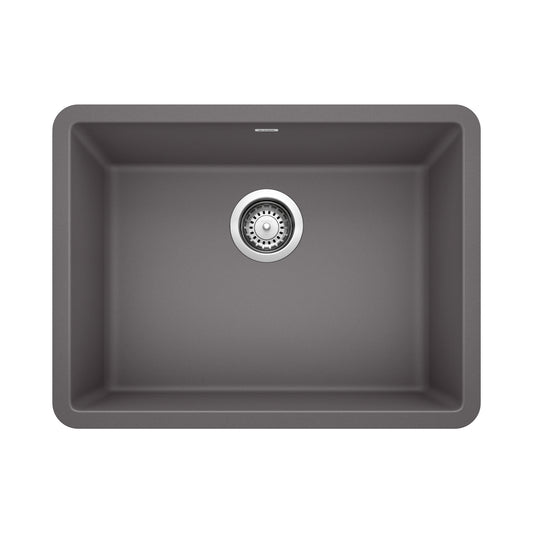 BLANCO 522412 Precis Precis SILGRANIT 24" Single Bowl Undermount Kitchen Sink - Cinder in Cinder